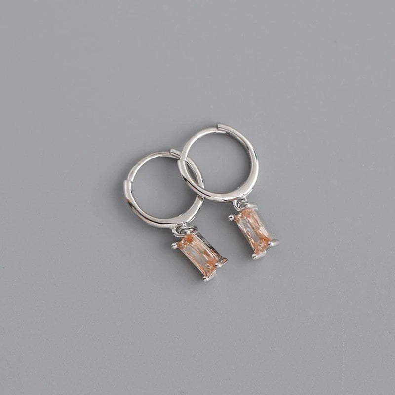 2PC Stainless Steel Little Huggies Hoop Earrings for Women Tiny Crystal Zirconia Pendant Cartilage Earrings Piercing Jewelry