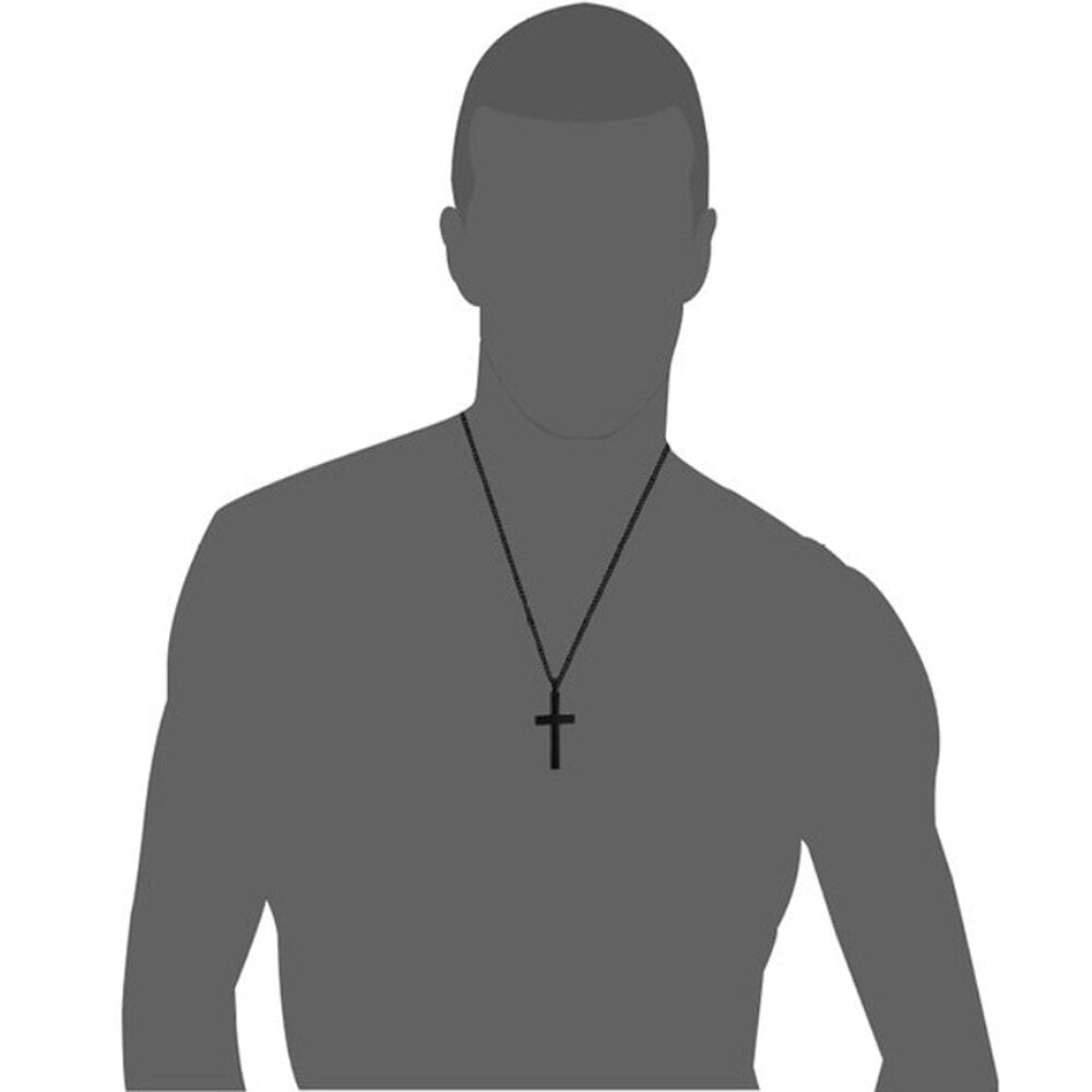 1 Pc Simple Cross Necklace Pendant Christian Jesus Metal Polished Unisex Fashion Prayer Choker Chain Unisex Fashion Jewelry